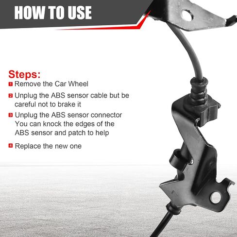 4Pcs ABS Wheel Speed Sensor Fit for 2001-2007 for Toyota Sequoia Rear Left Rear Right Front Left Front Right ABS Sensors Replace 895420C010 895430C010 895450C010 895460C010 in Kuwait