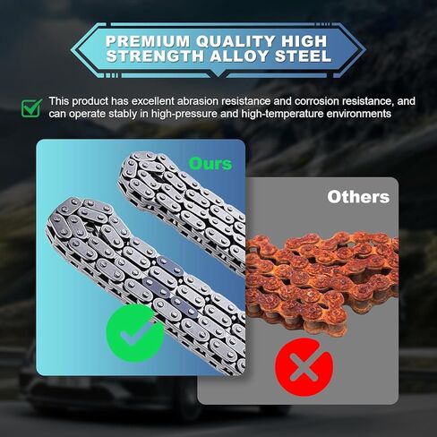 Engine Timing Chain with Tensioner Crank Sprocket Shaft Guide Rail Compatible with Buick Regal LaCrosse Verano for Chevy Equinox Malibu GMC Terrain for Pontiac 2.0L 2.2L 2.4L Replace 9-4201S in Kuwait