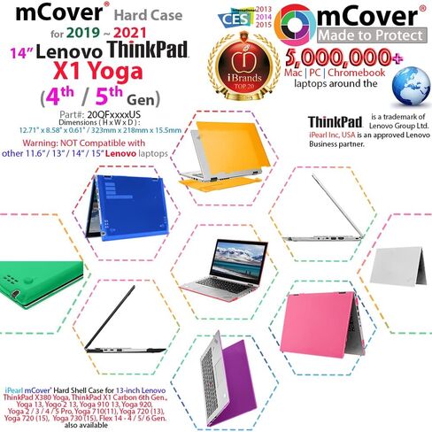 حافظة mCover متوافقة مع أجهزة الكمبيوتر المحمول Lenovo ThinkPad X1 Yoga Gen 4 / Gen 5 Series 2 في 1 مقاس 14 بوصة فقط (غير متوافقة مع أي موديلات Lenovo أخرى) - برتقالي in Saudi Arabia