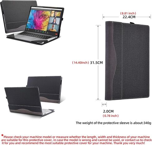 Laptop Case Cover for HP ZBook Firefly 14 G11 14" Mobile Workstation Notebook Sleeve Computer Bag Protective PU Leather Shell (Gray) in Saudi Arabia
