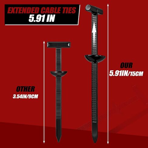 5.91IN New Upgrade Nylon Universal Cable Tie Buckle – Double-Sided Design,Extended Length, Heavy-Duty Zip Tie Clips for Car Fender, Bumper, Trunk Liner, Mudguard & Automotive Fastener Repair (100PCS) in Saudi Arabia