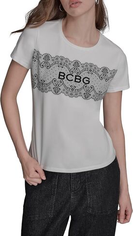 BCBG Women's Logo Blouse with Lace Detail in Kuwait