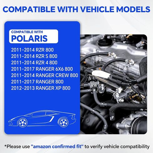 0280158197 2PCS Fuel Injectors with Harness Compatible with Polaris 2011-2014 RZR 800, Ranger 800 Replace 1204318 1204318 in Saudi Arabia