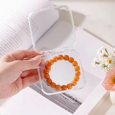 Acrylic jewelry box, jewelry desktop storage box, transparent dust-proof and moisture-proof jewelry finishing box, portable flip box +21 independent bracelet boxes. in Saudi Arabia