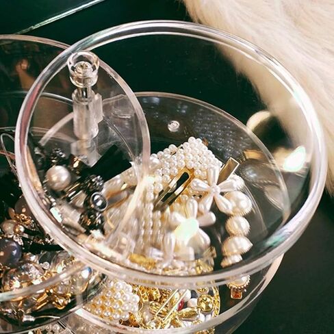 Jewelry Box Clear Acrylic Jewelry Box Rotating Jewelry Case Protable Jewelry Organizer Box For Women Jewelry Storage Box Display Stand exquisite in Saudi Arabia
