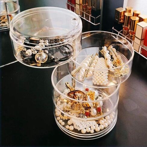 Jewelry Box Clear Acrylic Jewelry Box Rotating Jewelry Case Protable Jewelry Organizer Box For Women Jewelry Storage Box Display Stand exquisite in Saudi Arabia