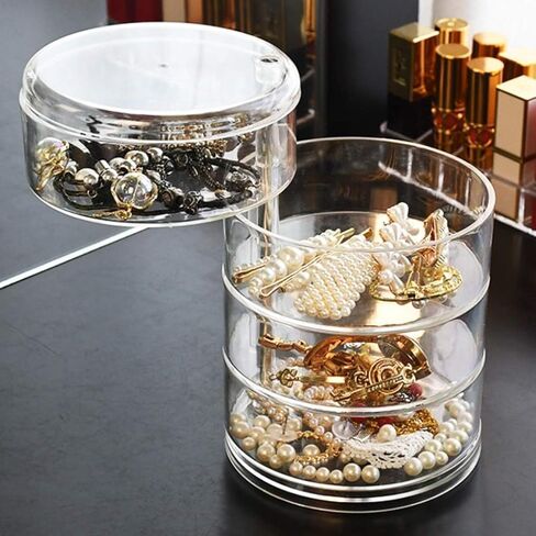 Jewelry Box Clear Acrylic Jewelry Box Rotating Jewelry Case Protable Jewelry Organizer Box For Women Jewelry Storage Box Display Stand exquisite in Saudi Arabia