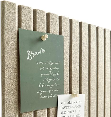 Large Cork Board for Office, 8 Pack Felt Wall Tiles with Slat Wall Paneling and Safe Removable Adhesive Tabs, Felt Bulletin Board Pin Board Cork Boards for Walls - Tan in Saudi Arabia