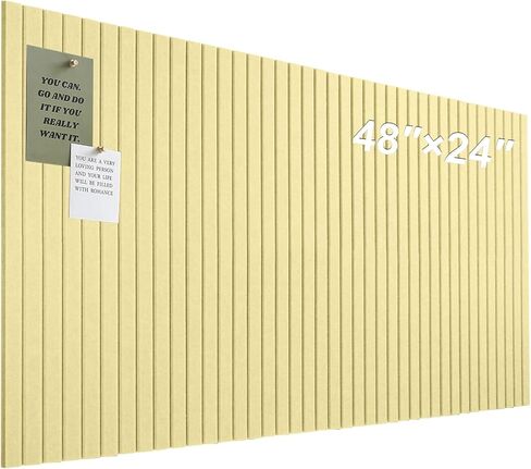 Large Cork Board for Office, 8 Pack Felt Wall Tiles with Slat Wall Paneling and Safe Removable Adhesive Tabs, Felt Bulletin Board Pin Board Cork Boards for Walls - Tan in Saudi Arabia