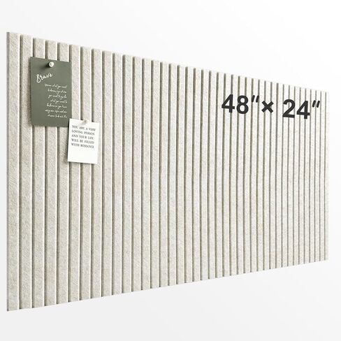 Large Cork Board for Office, 8 Pack Felt Wall Tiles with Slat Wall Paneling and Safe Removable Adhesive Tabs, Felt Bulletin Board Pin Board Cork Boards for Walls - Tan in Saudi Arabia