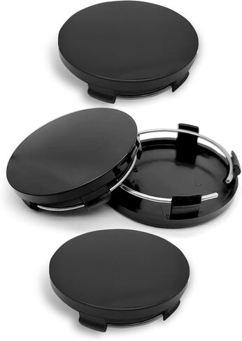 4PCS Car Wheel Center Caps, 60MM/2.36In OD 56MM/2.2In ID Center Hub Cover, ABS Snap-in Vehicle Rim Hub Caps, Rustproof Dustproof Center Cap for Rims, Universal Wheel Hub Decoration (Black) in Kuwait