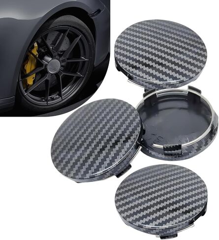 4PCS Car Wheel Center Caps, 60MM/2.36In OD 56MM/2.2In ID Center Hub Cover, ABS Snap-in Vehicle Rim Hub Caps, Rustproof Dustproof Center Cap for Rims, Universal Wheel Hub Decoration (Black) in Kuwait