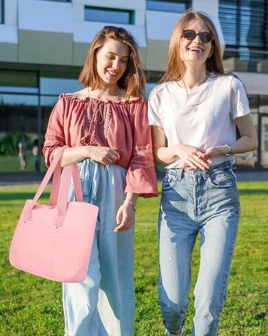 Foldable Tote Bag with Zipper for Women, 18L Nylon Lightweight Shoulder Handbag for Travel, Waterproof Beach Bag in Saudi Arabia