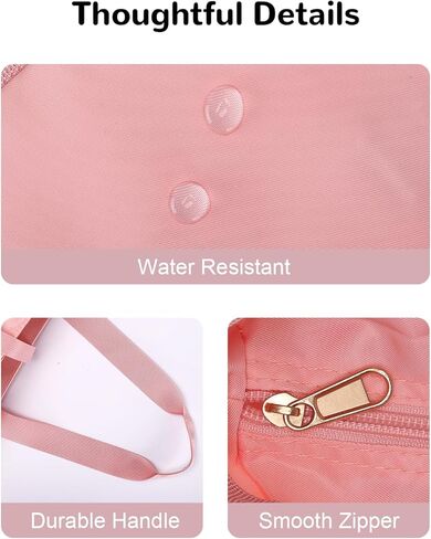 Foldable Tote Bag with Zipper for Women, 18L Nylon Lightweight Shoulder Handbag for Travel, Waterproof Beach Bag in Saudi Arabia