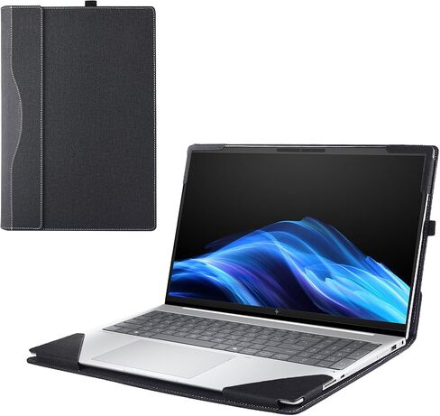 حافظة كمبيوتر محمول لجهاز HP EliteBook 8 G1i 14 /EliteBook 8 G1a 14&ZBook 8 G1i /G1a/G1ak 14 [غير متوافقة مع أي طراز آخر] حافظة كمبيوتر محمول من جلد البولي يوريثان 2 في 1 (أسود) in Saudi Arabia