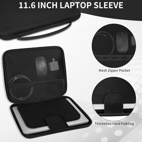 11.6 Inch Hard Laptop Sleeve Carrying Case, Water-Resistant Computer Case Compatible with 11.6" MacBook iPad Acer HP DELL Asus with Handle, Protective Tablet Sleeve with Accessory Pocket in Kuwait