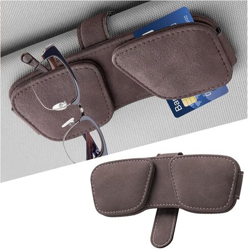 Sunglass Holder for Car Visor, Magnetic Auto Sun Visor Eyeglasses Ticket Card Double Clip, Vehicle Interior Glasses Hanger Organizer Accessories, Universal for SUV Sedan Truck(Black) in Saudi Arabia