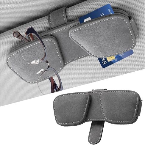 Sunglass Holder for Car Visor, Magnetic Auto Sun Visor Eyeglasses Ticket Card Double Clip, Vehicle Interior Glasses Hanger Organizer Accessories, Universal for SUV Sedan Truck(Black) in Saudi Arabia