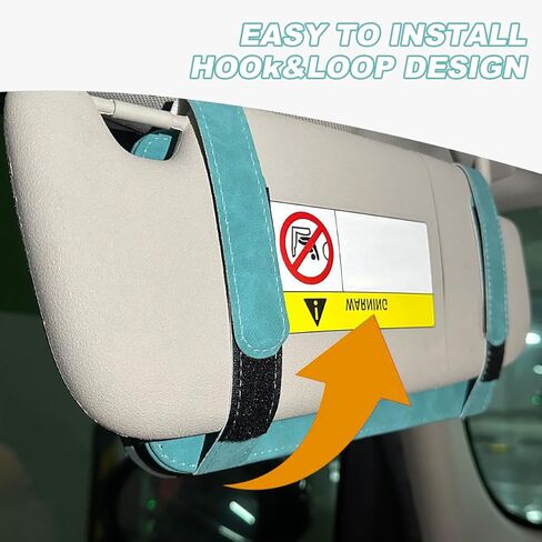 BESULEN Bling Car Sun Visor Organizer، متعدد الجيوب الكريستال حجر الراين الجلود تخزين حاجب الشمس للسيارة، الماس المتلألئ السيارات ظلة النظارات بطاقة حامل القلم، صالح العالمي (الأزرق) in Saudi Arabia