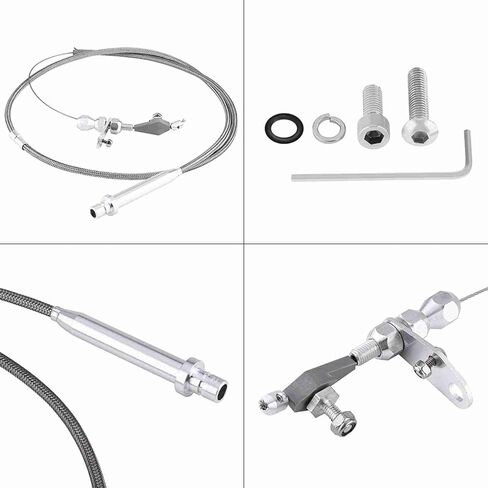 TH350 Kickdown Cable, Silver Stainless Steel Braided Cable TH350 Rebuild Kit, Transmission Shift Cable Compatible with Automotive 350 TH350 Transmission in Saudi Arabia