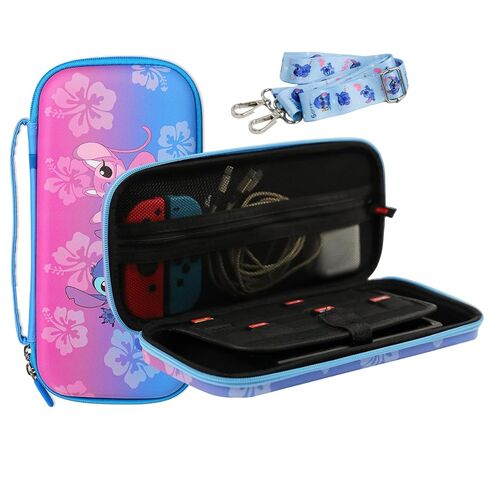 PERFECTSIGHT Switch Carrying Case for Nintendo Switch OLED, Cute Portable Travel Switch OLED Carry Case with Shoulder Strap, Inner Protective Storage Bag for NS Console & Accessories (Purple Blue) in Kuwait