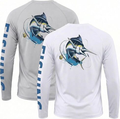 2 عبوة قمصان الصيد للرجال طويلة الأكمام UPF 50+ قميص حماية من أشعة الشمس رطوبة الفتان تي شيرت تي شيرت in Kuwait