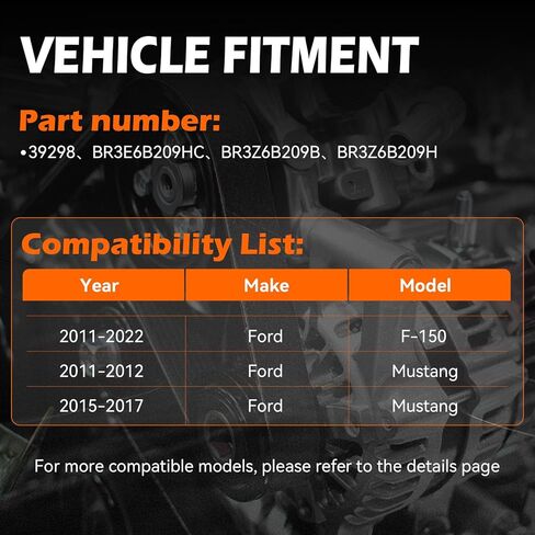 GAHA 39298 Belt Tensioner Pulley Assembly, Compatible for Ford 2011-2022 F-150/2011-2012&2015-2017 Mustang V8 5.0L, Replace# BR3E6B209HC, BR3Z6B209H in Kuwait