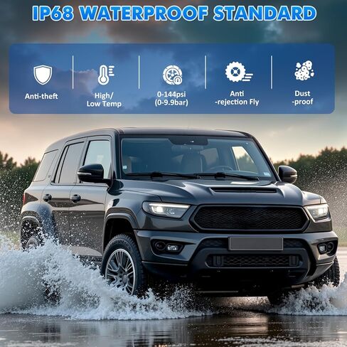 Tire Pressure Monitoring System RV Solar TPMS with 6 External sensors & 6 Alarm Auto Sleep Mode LCD Real-time Display for sedans SUV MPV Pickup Truck RV etc (0-144PSI) in Kuwait