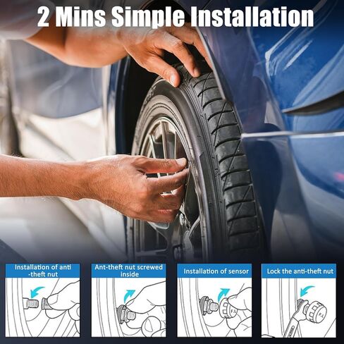 Tire Pressure Monitoring System RV Solar TPMS with 6 External sensors & 6 Alarm Auto Sleep Mode LCD Real-time Display for sedans SUV MPV Pickup Truck RV etc (0-144PSI) in Kuwait