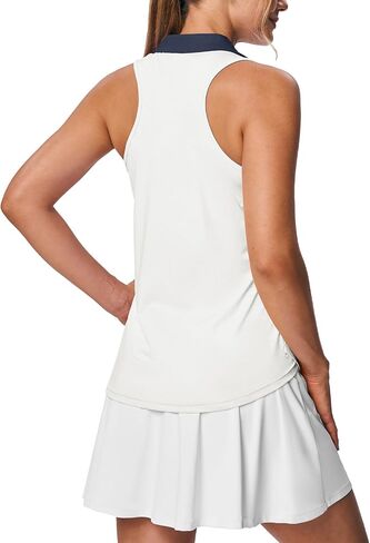 BGOWATU Women's Golf Shirts Sleeveless Collared V Neck Tennis Polo Quick Dry UPF 50+ Workout Racerback Tank Tops in Saudi Arabia