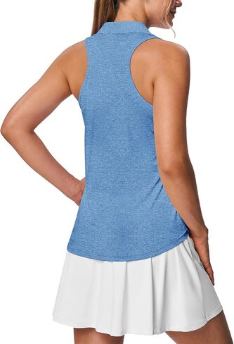 BGOWATU Women's Golf Shirts Sleeveless Collared V Neck Tennis Polo Quick Dry UPF 50+ Workout Racerback Tank Tops in Saudi Arabia