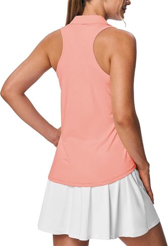 BGOWATU Women's Golf Shirts Sleeveless Collared V Neck Tennis Polo Quick Dry UPF 50+ Workout Racerback Tank Tops in Saudi Arabia