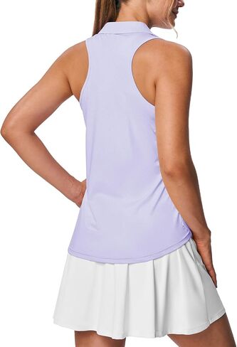 BGOWATU Women's Golf Shirts Sleeveless Collared V Neck Tennis Polo Quick Dry UPF 50+ Workout Racerback Tank Tops in Saudi Arabia