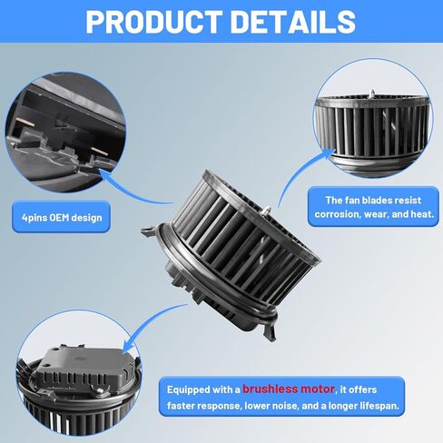 HVAC Heater Blower Motor with Brushless - Compatible with Chevy GMC & Cadillac - Silverado 1500/Sierra 1500 2015-2018, Tahoe/Yukon/Escalade 2015-2020, Replace# 700330 in Saudi Arabia