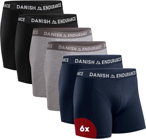 DANISH ENDURANCE Soft Cotton Boxer Briefs, Stretch Fit Underwear for Men, 3-Pack in Kuwait