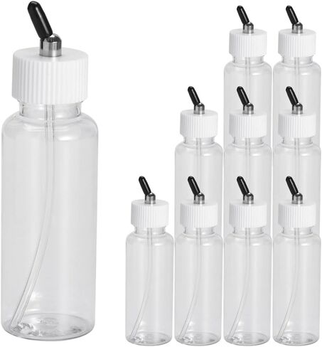 OPHIR 10x Airbrush 80cc Plastic Bottle Jars Lids for Dual Action Airbrush Siphon Feed Air Brush in Kuwait