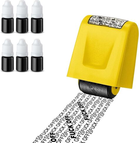 Fuck Off Letters - مجموعة طوابع دوارة لحماية سرقة الهوية، بما في ذلك 6 عبوات عبوات - ختم دوار سري، مضاد للسرقة، ختم الخصوصية والأمان، مصمم لتأمين تعتيم الهوية in Kuwait