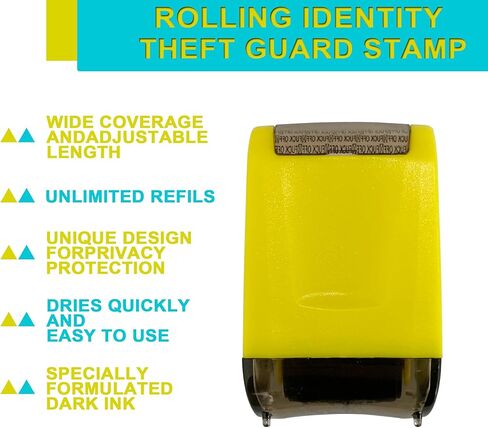 Fuck Off Letters - مجموعة طوابع دوارة لحماية سرقة الهوية، بما في ذلك 6 عبوات عبوات - ختم دوار سري، مضاد للسرقة، ختم الخصوصية والأمان، مصمم لتأمين تعتيم الهوية in Kuwait