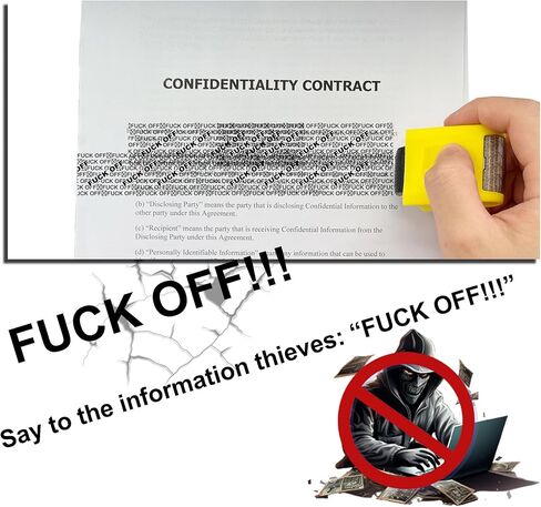 Fuck Off Letters - مجموعة طوابع دوارة لحماية سرقة الهوية، بما في ذلك 6 عبوات عبوات - ختم دوار سري، مضاد للسرقة، ختم الخصوصية والأمان، مصمم لتأمين تعتيم الهوية in Kuwait