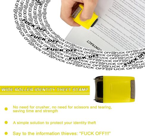 Fuck Off Letters - مجموعة طوابع دوارة لحماية سرقة الهوية، بما في ذلك 6 عبوات عبوات - ختم دوار سري، مضاد للسرقة، ختم الخصوصية والأمان، مصمم لتأمين تعتيم الهوية in Kuwait