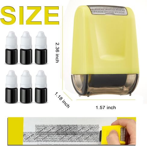 Fuck Off Letters - مجموعة طوابع دوارة لحماية سرقة الهوية، بما في ذلك 6 عبوات عبوات - ختم دوار سري، مضاد للسرقة، ختم الخصوصية والأمان، مصمم لتأمين تعتيم الهوية in Kuwait