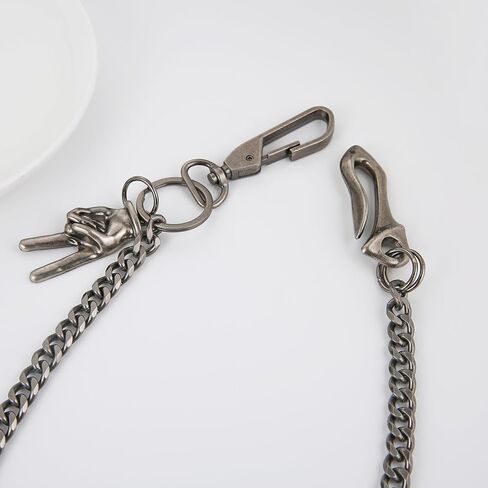 HZMAN Silver Stainless Steel Pants Chain, Hip Hop Punk Goth Wallet Chain for Jeans, Multi-Use Pocket Key Chain, Accessories for Men Women in Saudi Arabia