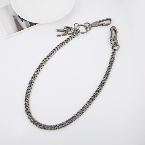 HZMAN Silver Stainless Steel Pants Chain, Hip Hop Punk Goth Wallet Chain for Jeans, Multi-Use Pocket Key Chain, Accessories for Men Women in Saudi Arabia