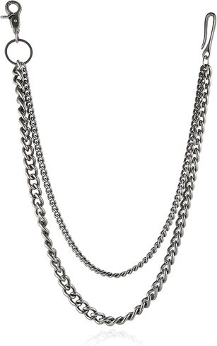 HZMAN Silver Stainless Steel Pants Chain, Hip Hop Punk Goth Wallet Chain for Jeans, Multi-Use Pocket Key Chain, Accessories for Men Women in Saudi Arabia