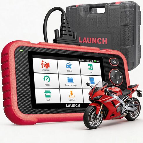 LAUNCH CRP 129MT 2 في 1 أداة تشخيص الدراجات النارية، ماسح ضوئي obd2، تشخيص النظام الكامل مع إعادة ضبط وحدة التحكم الإلكترونية، دعم السيارة obd-ii، متوافق مع Harley/Indian/Victory/Ducati/KTM/Honda/Kawasaki والمزيد in Saudi Arabia