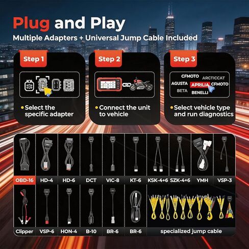 LAUNCH CRP 129MT 2 في 1 أداة تشخيص الدراجات النارية، ماسح ضوئي obd2، تشخيص النظام الكامل مع إعادة ضبط وحدة التحكم الإلكترونية، دعم السيارة obd-ii، متوافق مع Harley/Indian/Victory/Ducati/KTM/Honda/Kawasaki والمزيد in Saudi Arabia