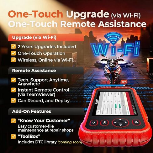 LAUNCH CRP 129MT 2 في 1 أداة تشخيص الدراجات النارية، ماسح ضوئي obd2، تشخيص النظام الكامل مع إعادة ضبط وحدة التحكم الإلكترونية، دعم السيارة obd-ii، متوافق مع Harley/Indian/Victory/Ducati/KTM/Honda/Kawasaki والمزيد in Saudi Arabia
