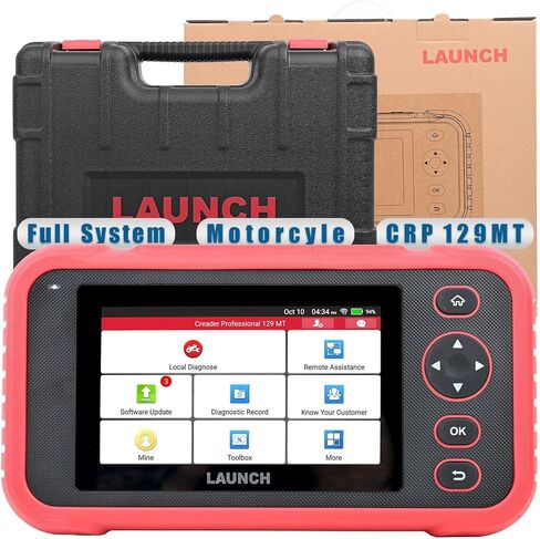 LAUNCH CRP 129MT 2 في 1 أداة تشخيص الدراجات النارية، ماسح ضوئي obd2، تشخيص النظام الكامل مع إعادة ضبط وحدة التحكم الإلكترونية، دعم السيارة obd-ii، متوافق مع Harley/Indian/Victory/Ducati/KTM/Honda/Kawasaki والمزيد in Saudi Arabia