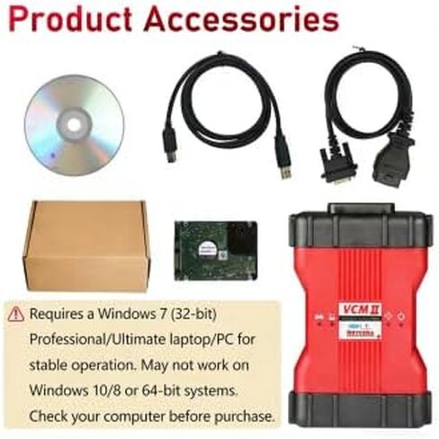ماسح ضوئي تشخيصي للسيارات VCM2، أداة تشخيص احترافية للمركبات مع برمجة، برامج مثبتة مسبقًا لموديلات FordMazda، IDS V130/V128، 1996-2019 in Kuwait