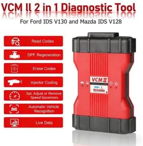 ماسح ضوئي تشخيصي للسيارات VCM2، أداة تشخيص احترافية للمركبات مع برمجة، برامج مثبتة مسبقًا لموديلات FordMazda، IDS V130/V128، 1996-2019 in Kuwait